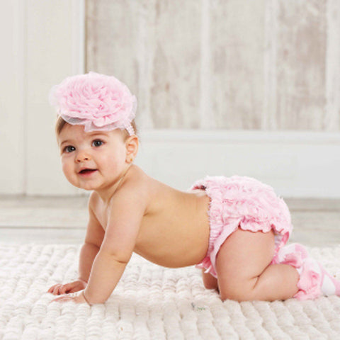 Pink Chiffon Rosette Bloomer