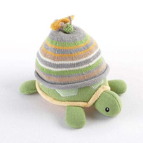 Turtle Toppers" Baby Hat and Turtle Plush Gift Set (Yellow)