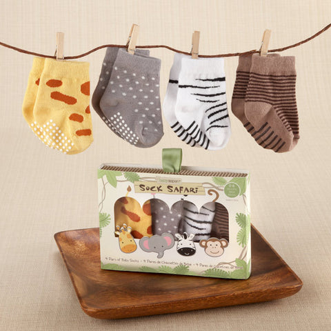 Sock Safari" Four-Pair Animal-Themed Sock Set